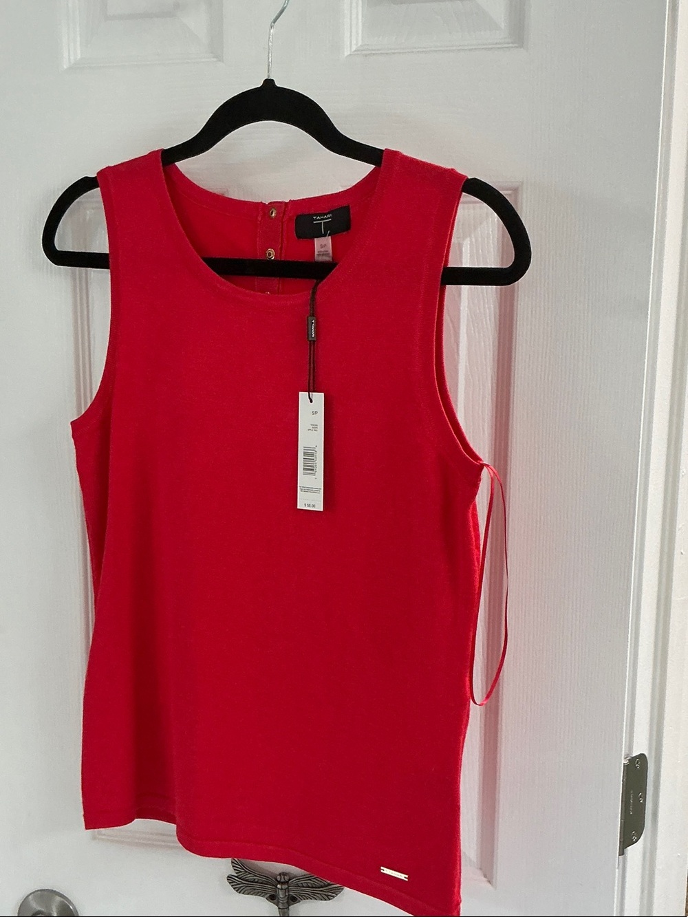Tahari Bright Red Sleeveless Knit Tank